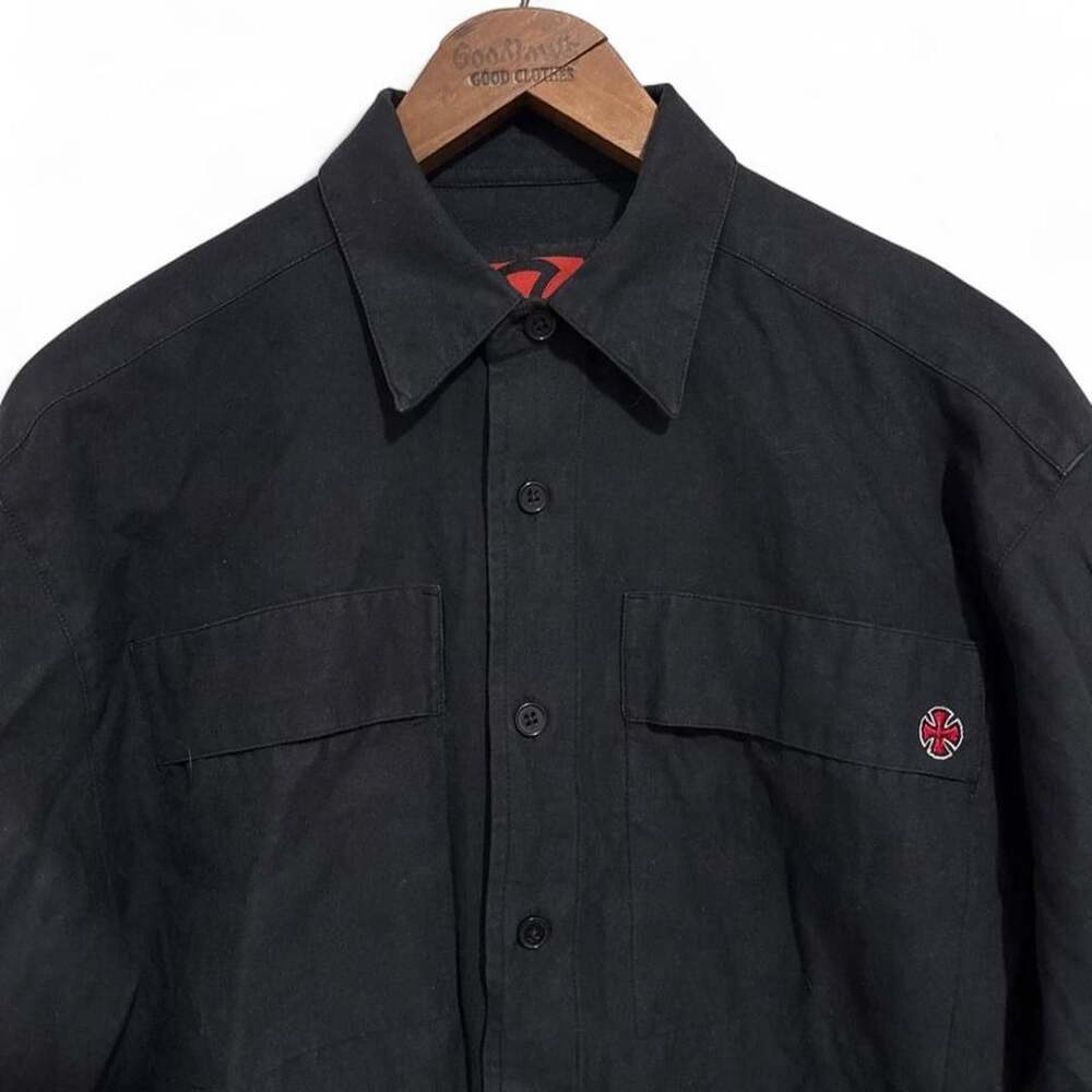 Independent Truck Company Black Long Sleeve Work Shirt Size Small